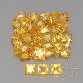 Gemas de Zafiro Dorado natural de 4.73 ct, Cuadrado, VVS-VS