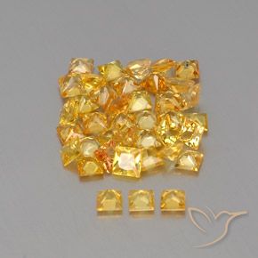Gemas de Zafiro Dorado natural de 4.73 ct, Cuadrado, VVS-VS
