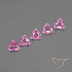 Gemas de Zafiro Rosa oscuro natural de 1.29 ct, Trillón, VVS-VS