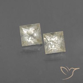 Gemas de Zafiro Amarillo claro natural de 0.96 ct, Cuadrado, VVS-VS