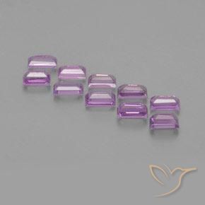 Gemas de Zafiro Púrpura rosáceo medio natural de 1.30 ct, Corte Baguette, VS