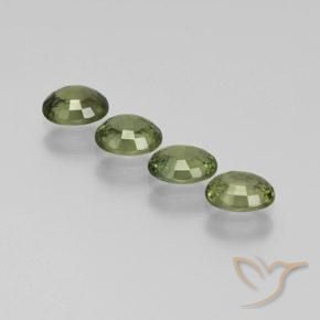 Gemas de Zafiro Verde medio natural de 1.84 ct, Ovalada, VS
