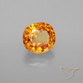 Zafiro Naranja claro natural de 3.16 ct, Ovalada, VS-SI