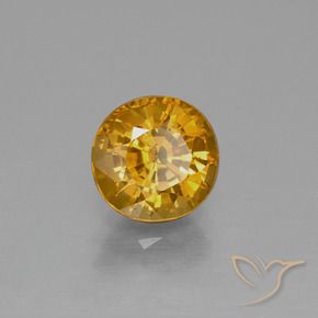 Zafiro Dorado-naranja medio natural de 2.27 ct, Ovalada, VS