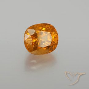 Zafiro Naranja oscuro natural de 3.07 ct, Ovalada, VS
