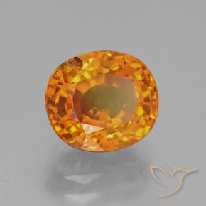 Zafiro Naranja claro natural de 3.06 ct, Ovalada, VS-SI