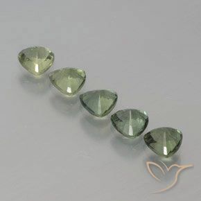 Gemas de Zafiro Verde salvia claro natural de 1.96 ct, Trillón, VS