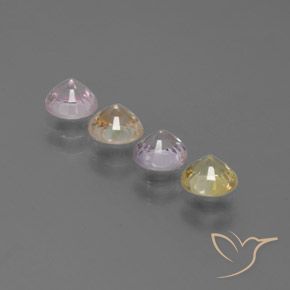 Gemas de Zafiro Multicolor natural de 1.71 ct, Redondo, VVS-VS