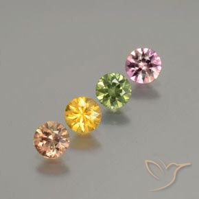 Gemas de Zafiro Multicolor natural de 1.48 ct, Redondo, VS