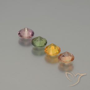 Gemas de Zafiro Multicolor natural de 1.48 ct, Redondo, VS