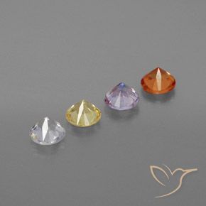 Gemas de Zafiro Multicolor natural de 1.63 ct, Redondo, VVS-VS