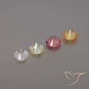 Gemas de Zafiro Multicolor natural de 1.62 ct, Redondo, VVS-VS
