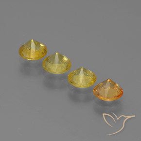 Gemas de Zafiro Multicolor natural de 1.86 ct, Redondo, VVS-VS