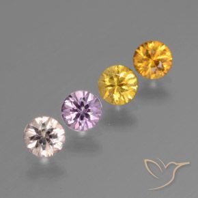 Gemas de Zafiro Multicolor natural de 1.33 ct, Redondo, VS