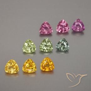 Gemas de Zafiro Multicolor natural de 2.83 ct, Trillón, VS