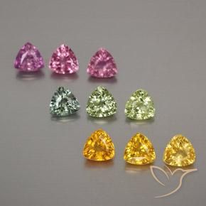Gemas de Zafiro Multicolor natural de 2.83 ct, Trillón, VS