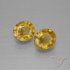 Gemas de Zafiro Dorado oscuro medio natural de 1.52 ct, Ovalada, VS