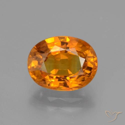 3.65ct Natural Naranja oscuro Zafiro, Ovalada, VS-SI
