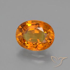 Zafiro Naranja oscuro natural de 3.65 ct, Ovalada, VS-SI