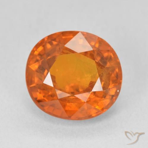 7.50ct Natural Naranja oscuro Zafiro, Ovalada, SI