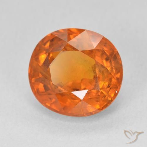 Zafiro Naranja oscuro natural de 7.50 ct, Ovalada, SI