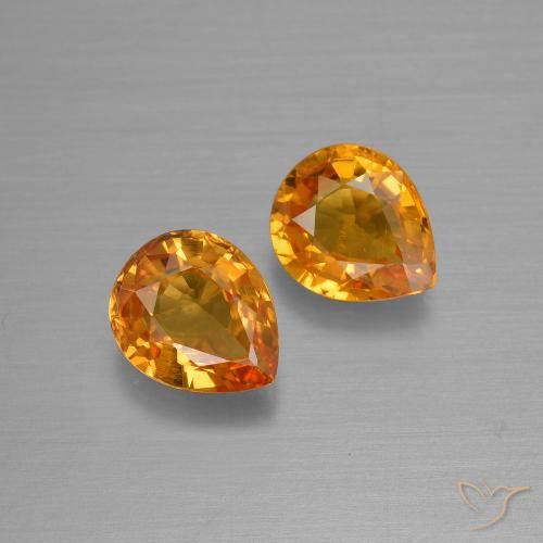 1.40ctw Natural Naranja albaricoque Zafiro, En forma de pera, VS