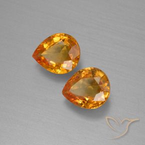 Gemas de Zafiro Naranja albaricoque natural de 1.40 ct, En forma de pera, VS