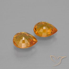 Gemas de Zafiro Naranja albaricoque natural de 1.40 ct, En forma de pera, VS