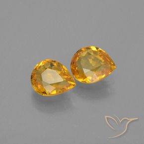 Gemas de Zafiro Dorado oscuro natural de 1.33 ct, En forma de pera, VVS-VS