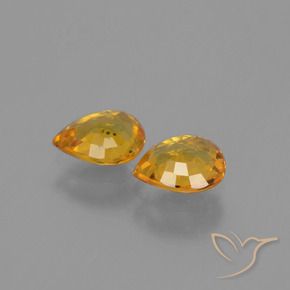 Gemas de Zafiro Dorado oscuro natural de 1.33 ct, En forma de pera, VVS-VS