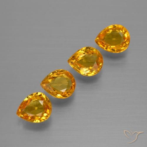 2.56ctw Natural Dorado naranja oscuro Zafiro, En forma de pera, VVS-VS