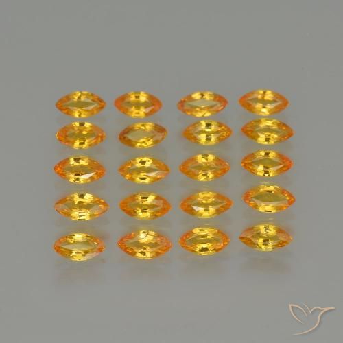 4.40ctw Natural Dorado naranja intenso Zafiro, Marquesa, VVS-VS