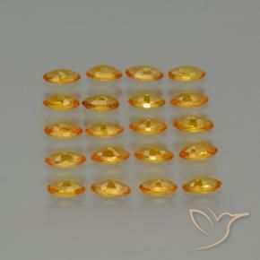 Gemas de Zafiro Dorado naranja intenso natural de 4.40 ct, Marquesa, VVS-VS