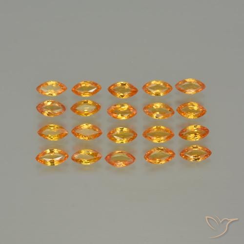 3.49ctw Natural Dorado naranja intenso Zafiro, Marquesa, VVS-VS
