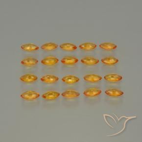 Gemas de Zafiro Dorado naranja intenso natural de 3.49 ct, Marquesa, VVS-VS