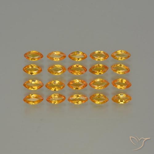 3.80ctw Natural Dorado naranja intenso Zafiro, Marquesa, VVS-VS