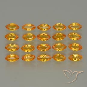Gemas de Zafiro Dorado naranja intenso natural de 3.80 ct, Marquesa, VVS-VS