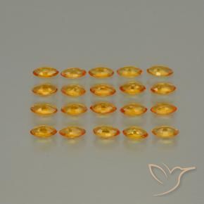 Gemas de Zafiro Dorado naranja intenso natural de 3.80 ct, Marquesa, VVS-VS