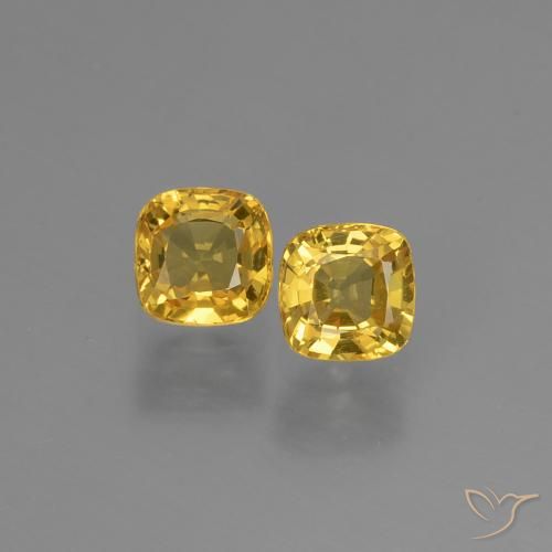 0.97ctw Natural Dorado Zafiro, Forma Cojín, VVS-VS