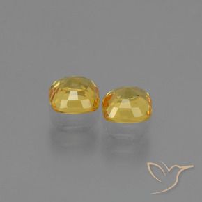 Gemas de Zafiro Dorado natural de 0.97 ct, Forma Cojín, VVS-VS