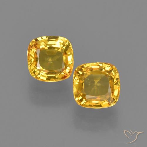 1.05ctw Natural Dorado Zafiro, Forma Cojín, VVS-VS