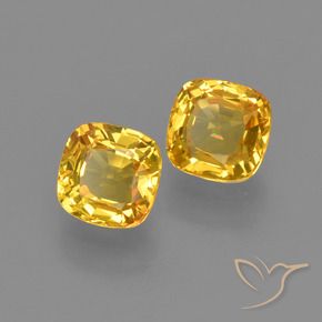 Gemas de Zafiro Dorado natural de 1.05 ct, Forma Cojín, VVS-VS