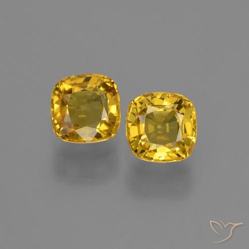 0.92ctw Natural Dorado Zafiro, Forma Cojín, VVS-VS