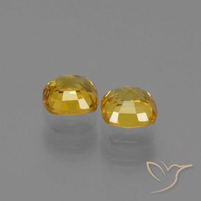 Gemas de Zafiro Dorado natural de 0.92 ct, Forma Cojín, VVS-VS