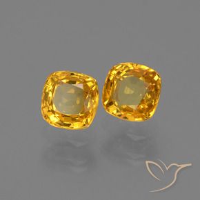 Gemas de Zafiro Naranja albaricoque natural de 1.16 ct, Forma Cojín, VS