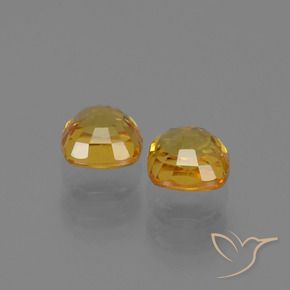 Gemas de Zafiro Naranja albaricoque natural de 1.16 ct, Forma Cojín, VS