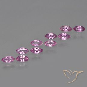 Gemas de Zafiro Púrpura pálido natural de 1.87 ct, Marquesa, VS