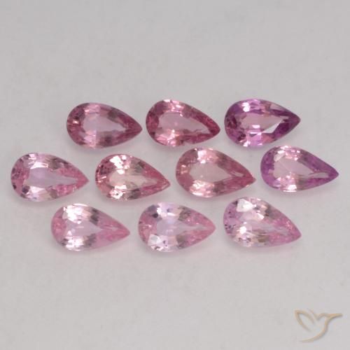 Gemas de Zafiro Rosado claro natural de 2.41 ct, En forma de pera, VS