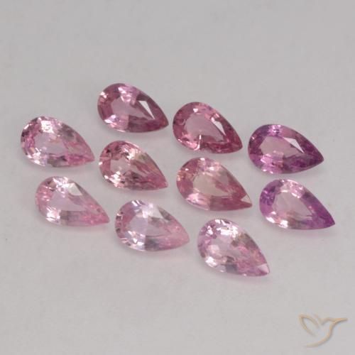Gemas de Zafiro Rosado claro natural de 2.41 ct, En forma de pera, VS