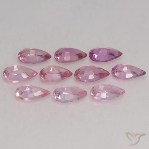 Gemas de Zafiro Rosado claro natural de 2.41 ct, En forma de pera, VS